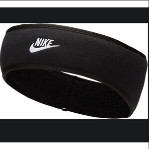Nike Club Fleece Headband Black Light Grey Heather Winter Sports One Size